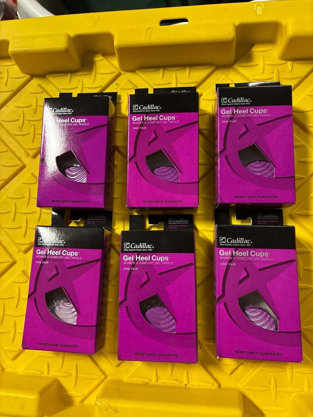 Lot of 6 Cadillac Women's Comfort Gel Heel Cups Insoles One Size